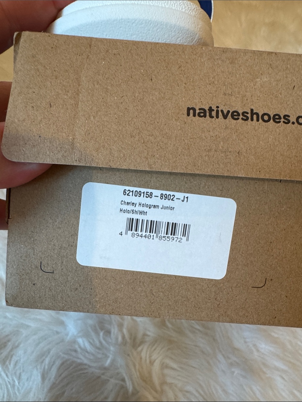NWT Size 1 Native Shoes Kids Charley Holographic Sandal - Iridescent! - Picture 8 of 14
